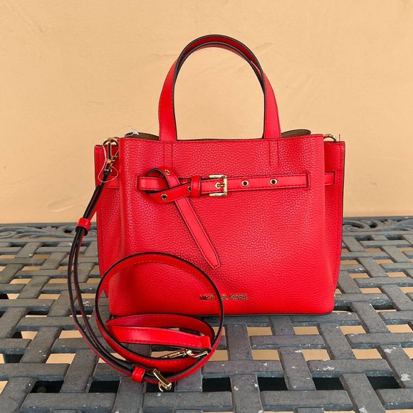 Michael Kors Emilia Small Satchel Shoulder Bag Dark Sangria - Picture 1 of 11